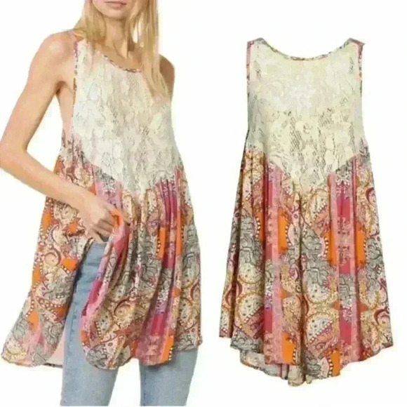 FREE People Count Me In Trapeze Mini Dress Pink - Picture 1 of 6